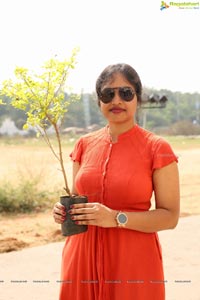 Simran Choudhary Plants Saplings at SIMS