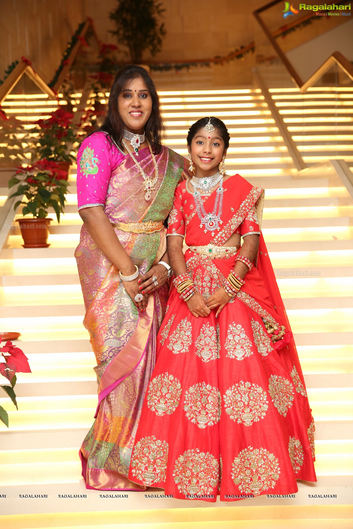 Kaushika Kondragunta’s Magnificent Half Saree Ceremony at Hotel Trident, Madhapur