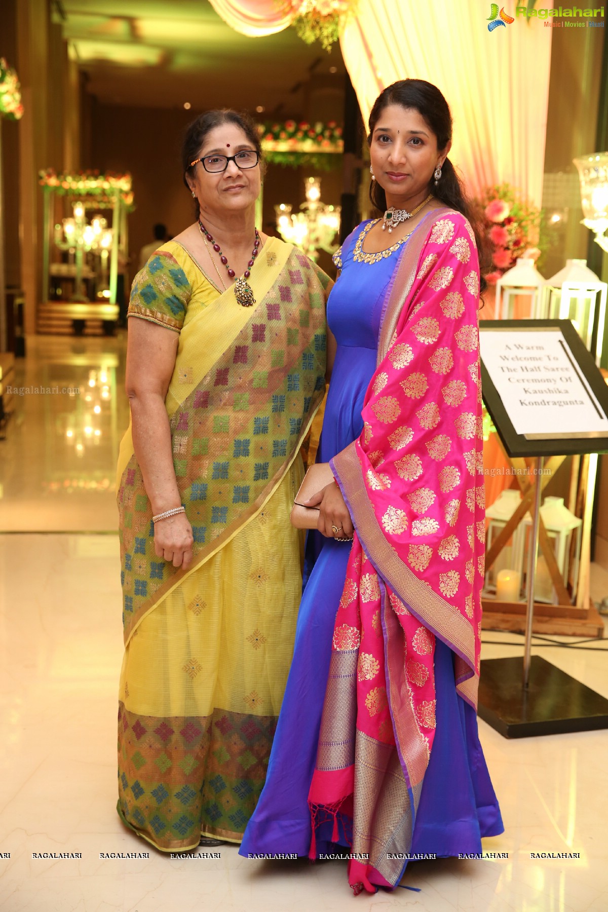 Kaushika Kondragunta’s Magnificent Half Saree Ceremony at Hotel Trident, Madhapur