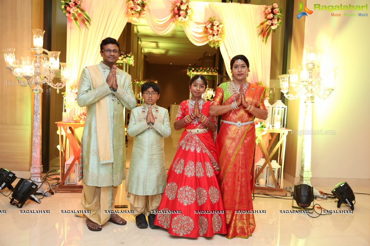 Kaushika Kondragunta’s Magnificent Half Saree Ceremony at Hotel Trident, Madhapur