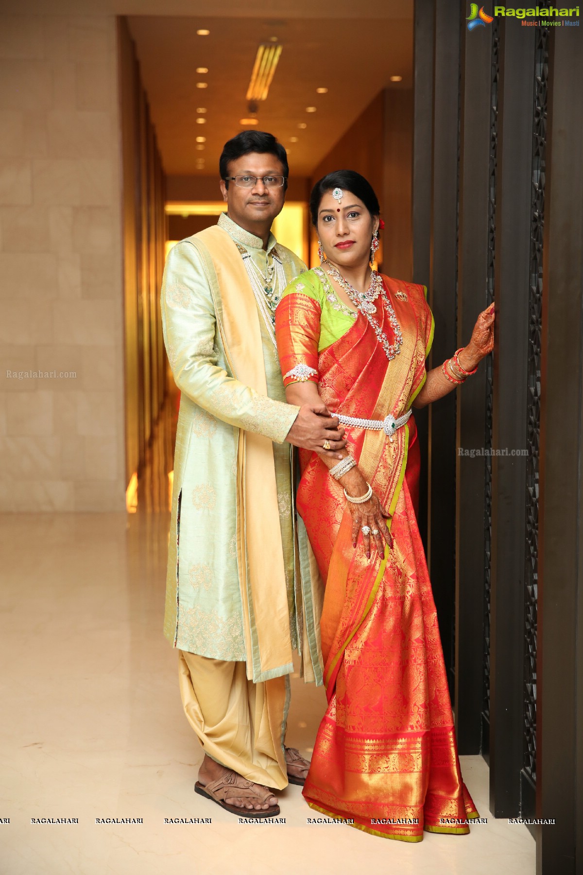 Kaushika Kondragunta’s Magnificent Half Saree Ceremony at Hotel Trident, Madhapur