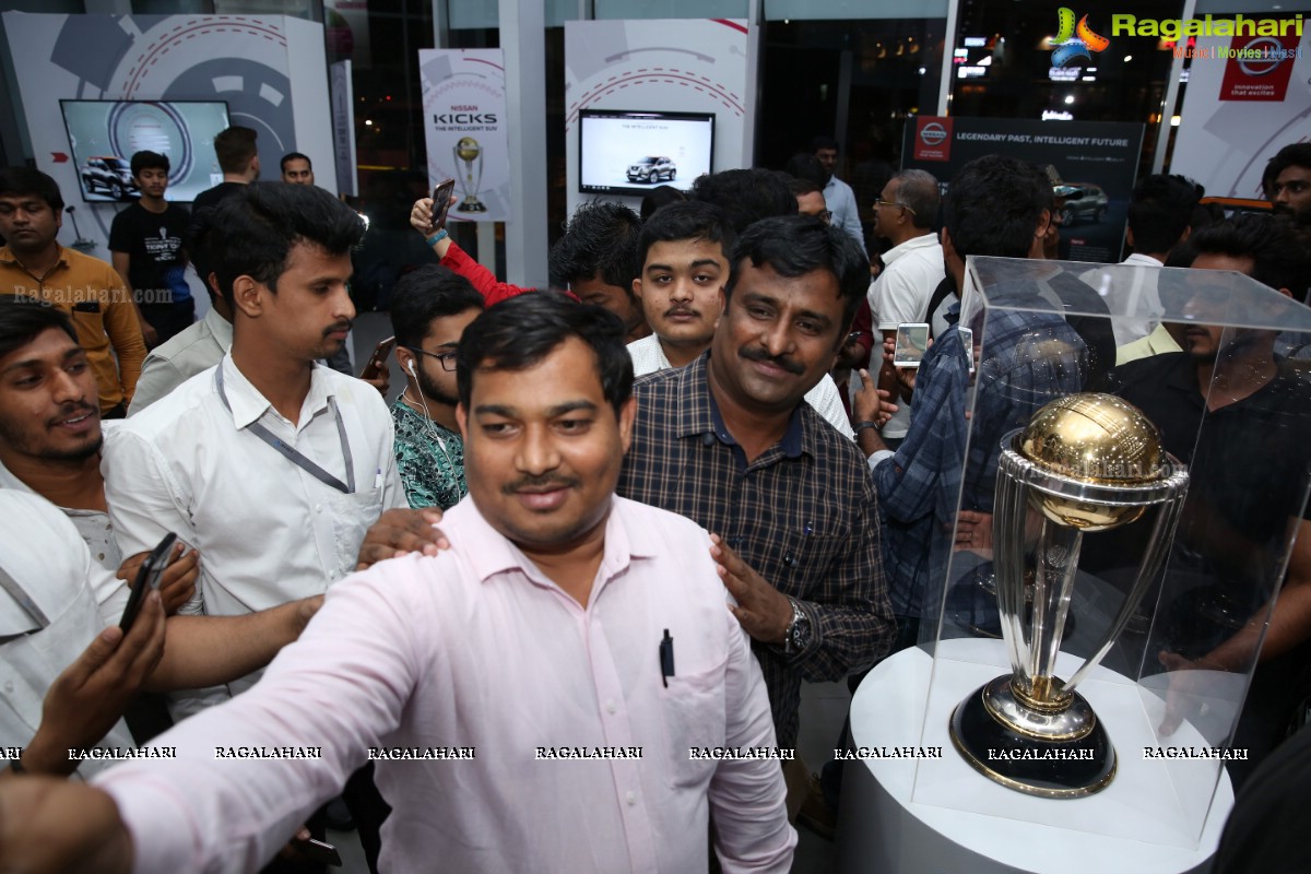 ICC Cricket World Cup 2019 Trophy Driven by Nissan Kick at Vibrant Nissan Hyderabad 