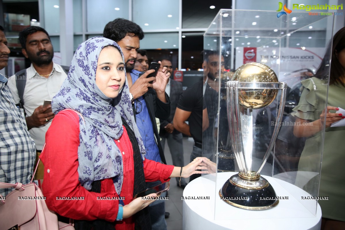 ICC Cricket World Cup 2019 Trophy Driven by Nissan Kick at Vibrant Nissan Hyderabad 