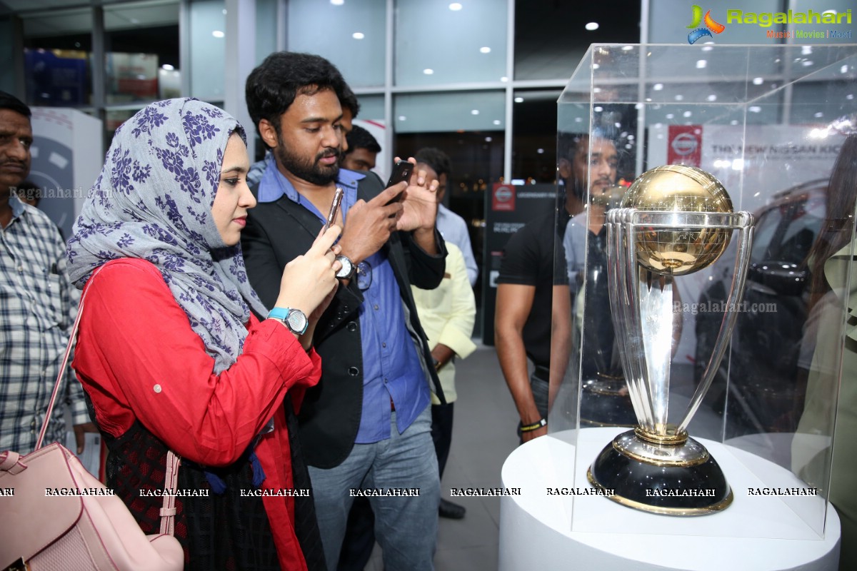 ICC Cricket World Cup 2019 Trophy Driven by Nissan Kick at Vibrant Nissan Hyderabad 