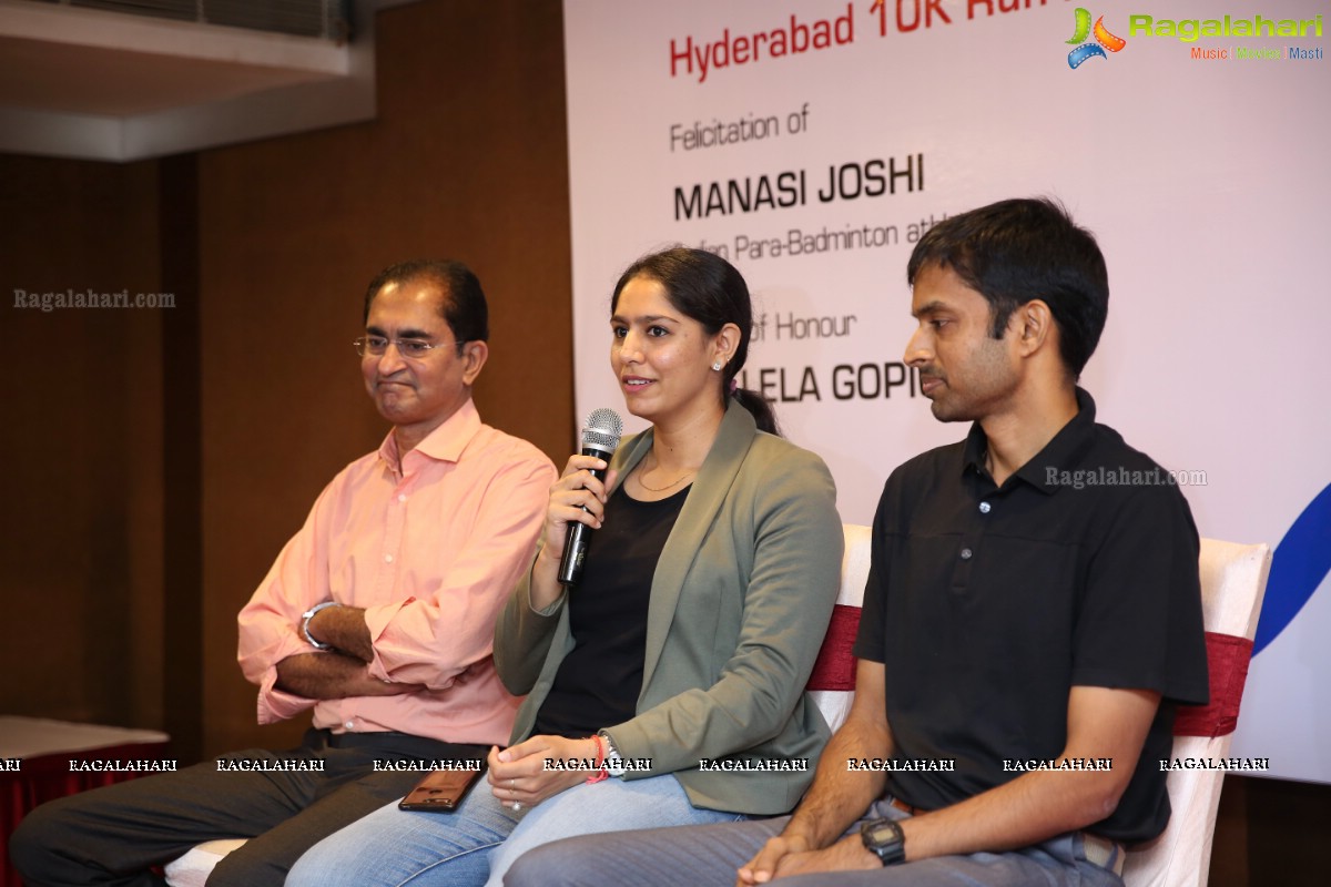 The Hyderabad 10K Run Foundation Felicitates Para-Badminton World champion Manasi Joshi