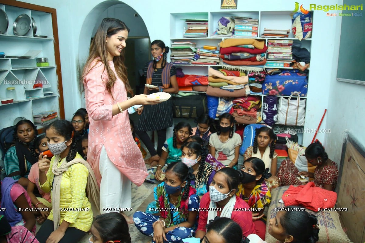 Lavanya Tripathi Celebrates her Birthday with Orphans at Government Ladies Hostel Balkampet, Hyderabad