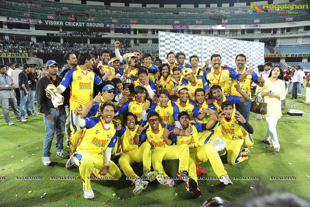 Celebrity Cricket League 2012 - Chennai Rhinos Celebrations