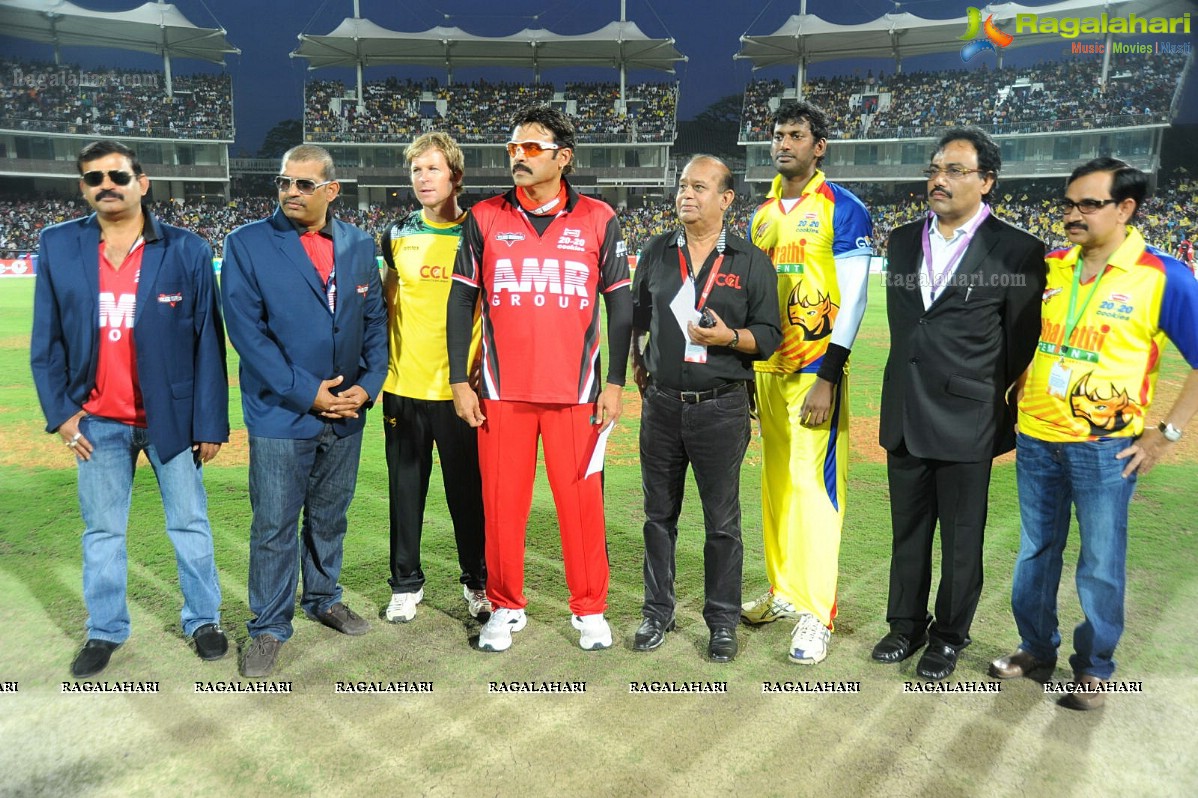 CCL 2012 Semi Finals: Telugu Warriors Vs Chennai Rhinos (Set 1)