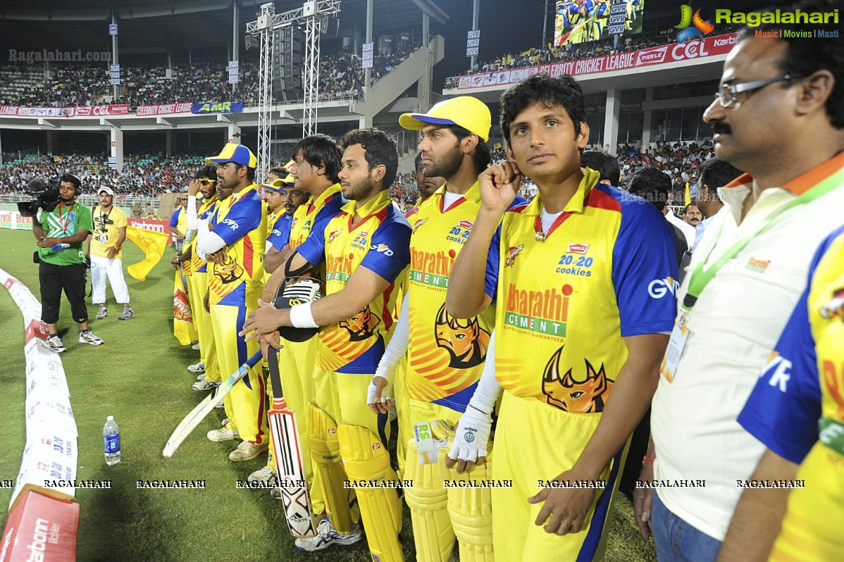 CCL 2012: Telugu Warriors Vs Chennai Rhinos