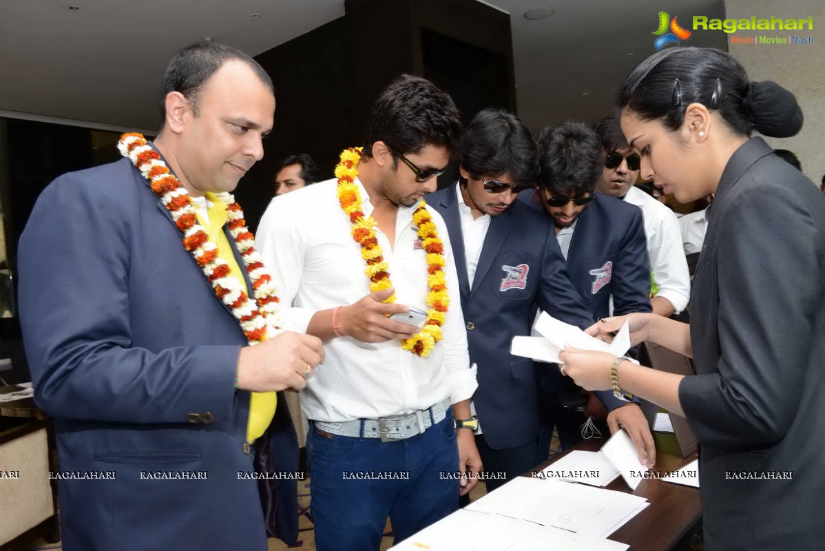 CCL 3 Bhojpuri Dabanggs Team at Park Hyatt, Hyderabad