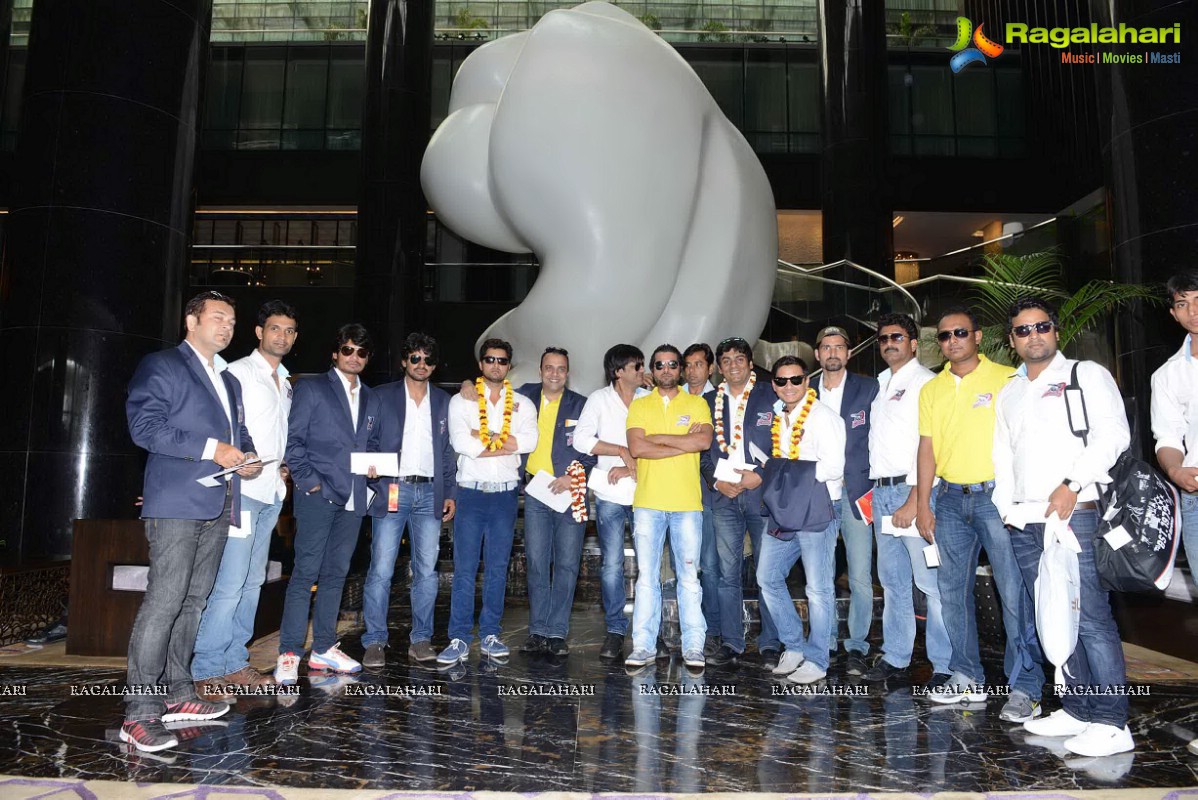 CCL 3 Bhojpuri Dabanggs Team at Park Hyatt, Hyderabad