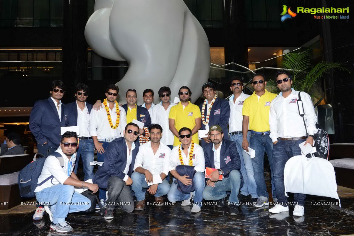 CCL 3 Bhojpuri Dabanggs Team at Park Hyatt, Hyderabad