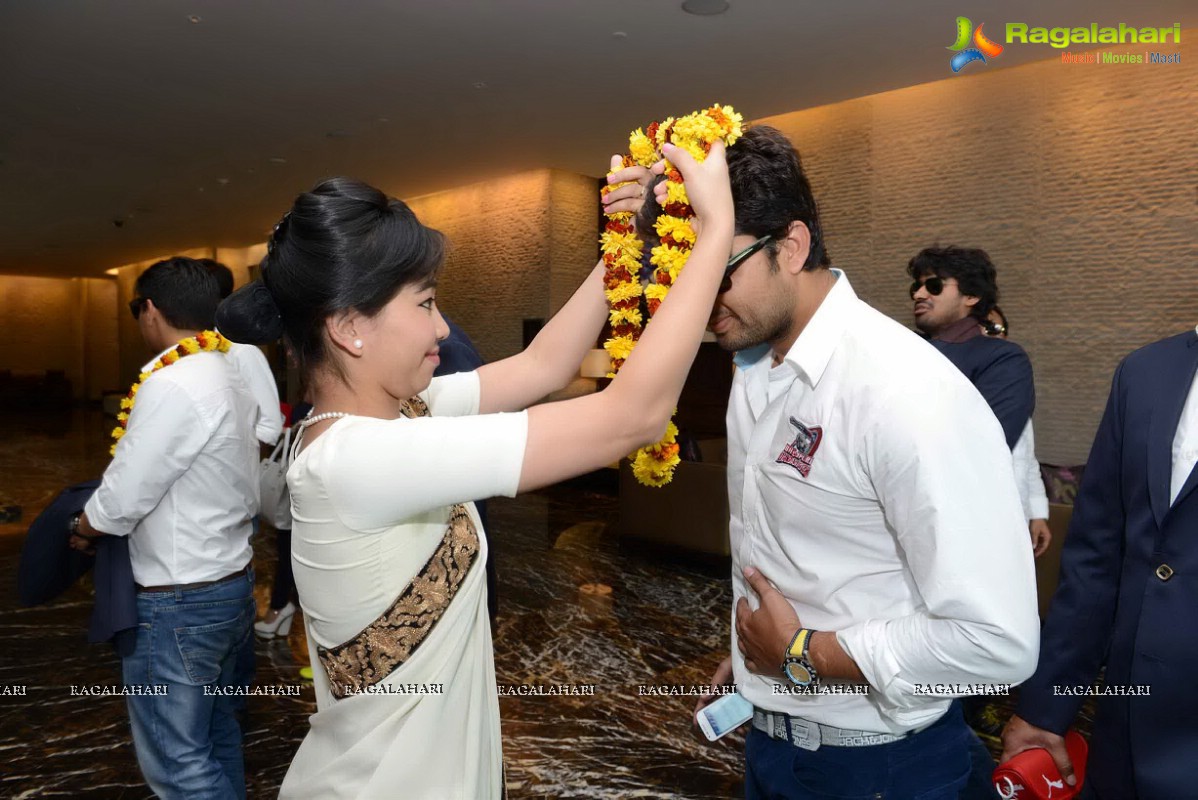 CCL 3 Bhojpuri Dabanggs Team at Park Hyatt, Hyderabad