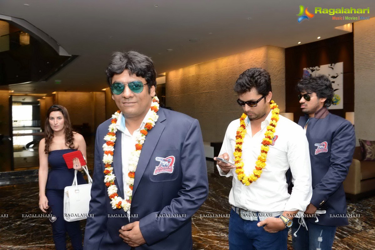 CCL 3 Bhojpuri Dabanggs Team at Park Hyatt, Hyderabad