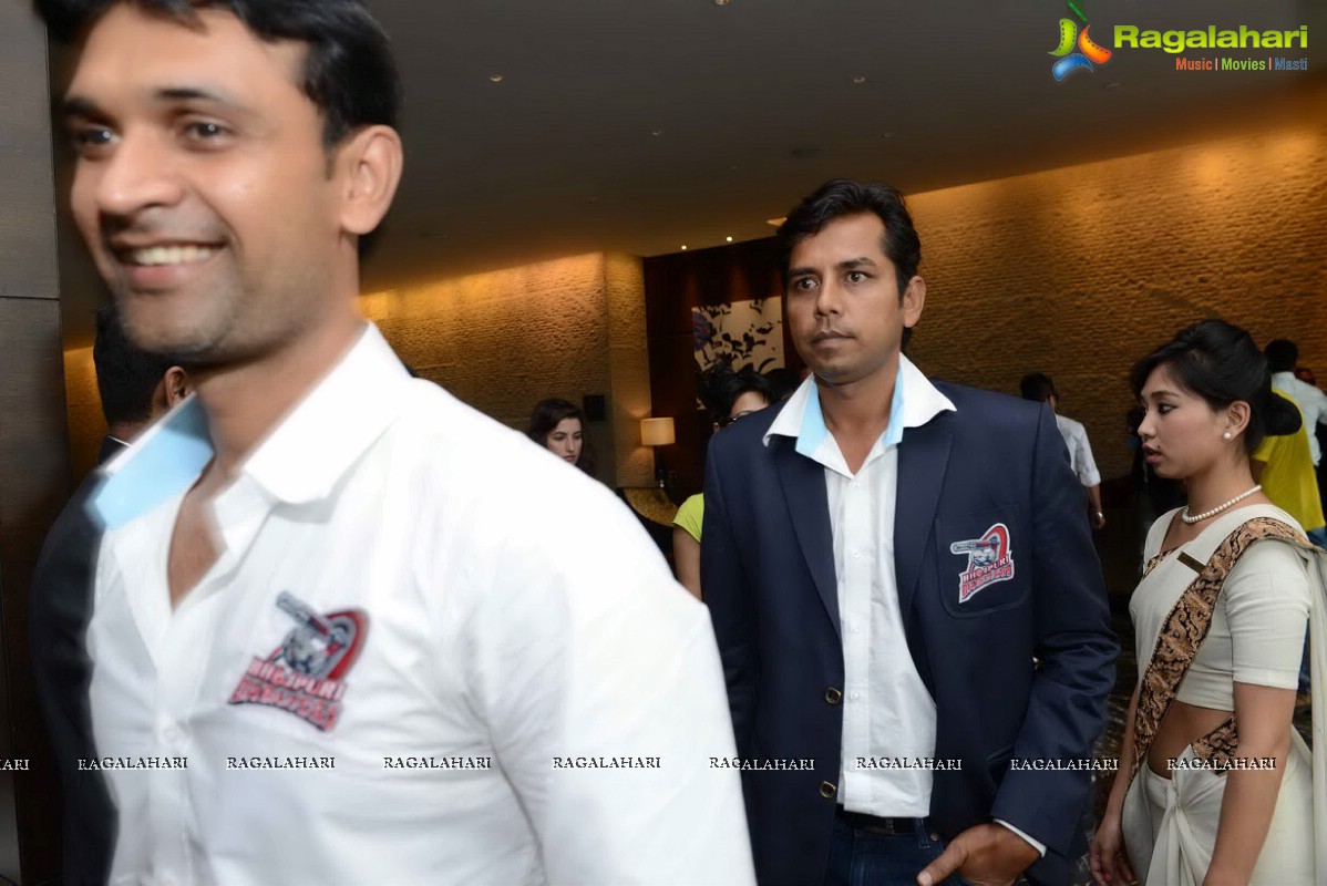 CCL 3 Bhojpuri Dabanggs Team at Park Hyatt, Hyderabad