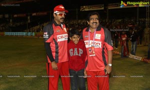 CCL 3 Telugu Warriors Team at LB Staidum, Hyderabad