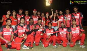 CCL 3 Telugu Warriors Team at LB Staidum, Hyderabad