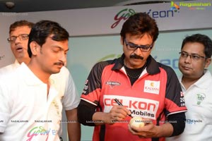 CCL 3 Telugu Warriors Team at LB Staidum, Hyderabad