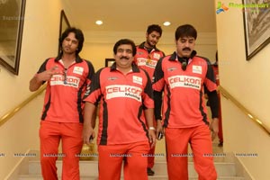 CCL 3 Telugu Warriors Team at LB Staidum, Hyderabad