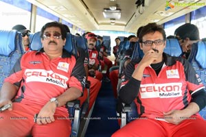 CCL 3 Telugu Warriors Team at LB Staidum, Hyderabad