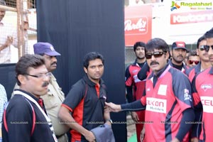CCL 3 Telugu Warriors Team at LB Staidum, Hyderabad