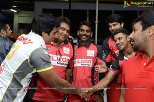 CCL 3 Telugu Warriors Team at LB Staidum, Hyderabad