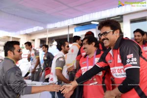 CCL 3 Telugu Warriors Team at LB Staidum, Hyderabad