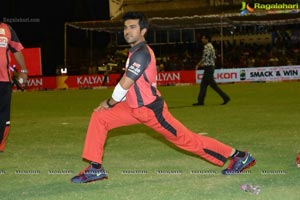 CCL 3 Telugu Warriors Team at LB Staidum, Hyderabad