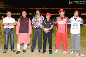 CCL 3 Telugu Warriors Team at LB Staidum, Hyderabad