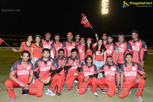 CCL 3 Telugu Warriors Team at LB Staidum, Hyderabad