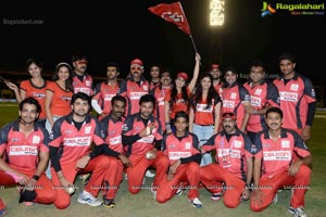 CCL 3 Telugu Warriors Team at LB Staidum, Hyderabad