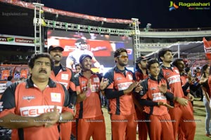 CCL 3 Telugu Warriors Team at LB Staidum, Hyderabad