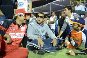 CCL 3 Telugu Warriors Team at LB Staidum, Hyderabad