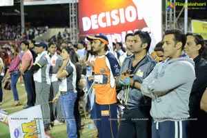 CCL 3 Telugu Warriors Team at LB Staidum, Hyderabad