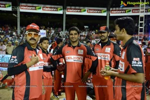 CCL 3 Telugu Warriors Team at LB Staidum, Hyderabad