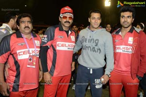 CCL 3 Telugu Warriors Team at LB Staidum, Hyderabad