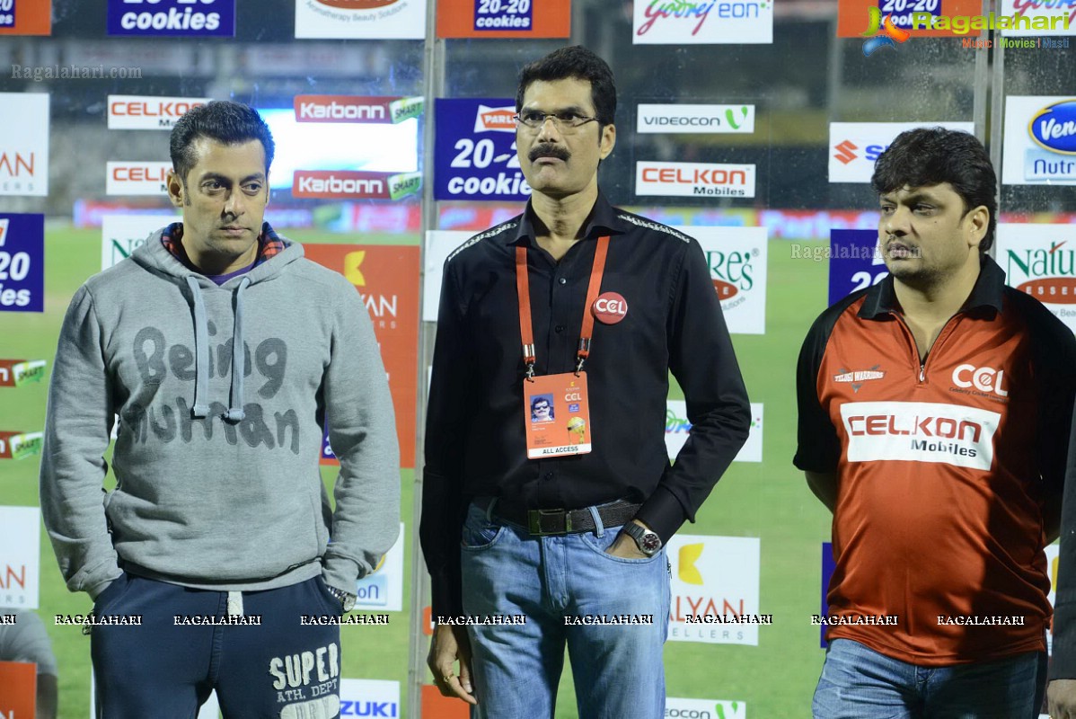 CCL 3: Telugu Warriors and Mumbai Heroes Team at LB Stadium, Hyderabad