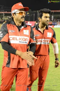 CCL 3 Telugu Warriors Team at LB Staidum, Hyderabad