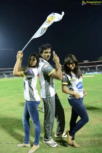 CCL 3 Telugu Warriors Team at LB Staidum, Hyderabad