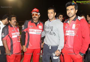 CCL 3 Telugu Warriors Team at LB Staidum, Hyderabad