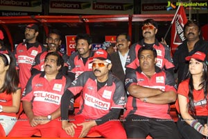 CCL 3 Telugu Warriors Team at LB Staidum, Hyderabad