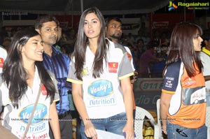 CCL 3 Telugu Warriors Team at LB Staidum, Hyderabad