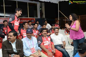 CCL 3 Telugu Warriors Team at LB Staidum, Hyderabad