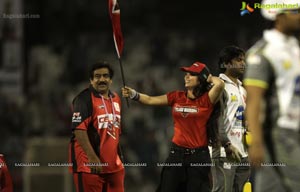 CCL 3 Telugu Warriors Team at LB Staidum, Hyderabad