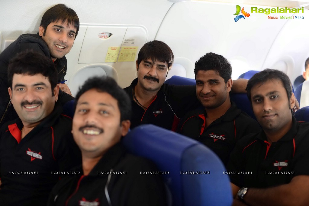 Celebrity Cricket League 3 Telugu Warriors Team Arrival at Kolkata