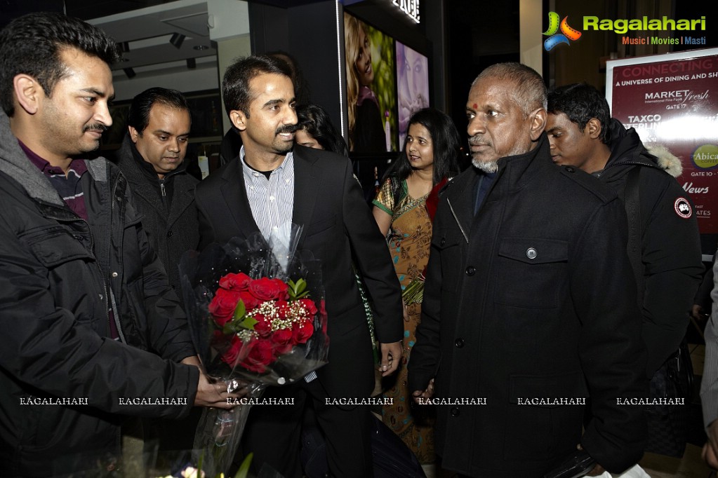 Ilaiyaraaja and Yuvan Shankar Raja arriving in Newark International Airport