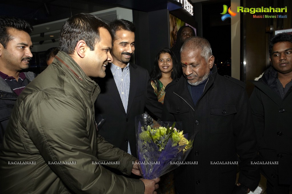 Ilaiyaraaja and Yuvan Shankar Raja arriving in Newark International Airport