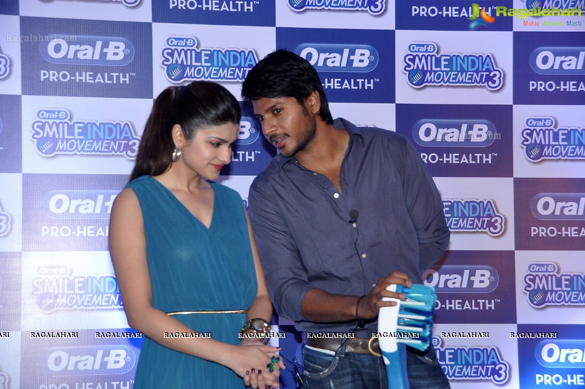 Smile Officers Prachi Desai and Sundeep Kishan at Oral-B Smile India Movement, Hyderabad