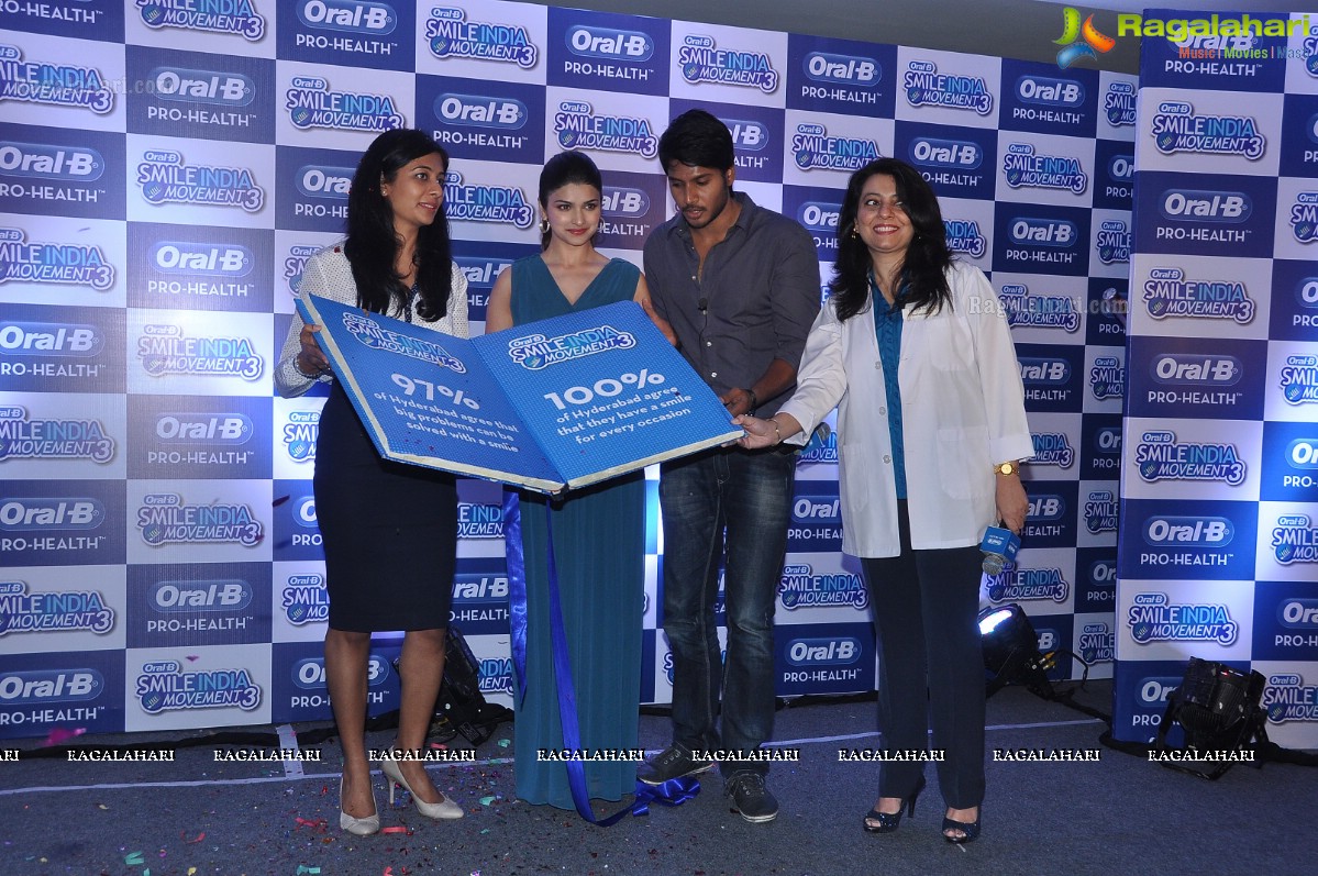 Smile Officers Prachi Desai and Sundeep Kishan at Oral-B Smile India Movement, Hyderabad