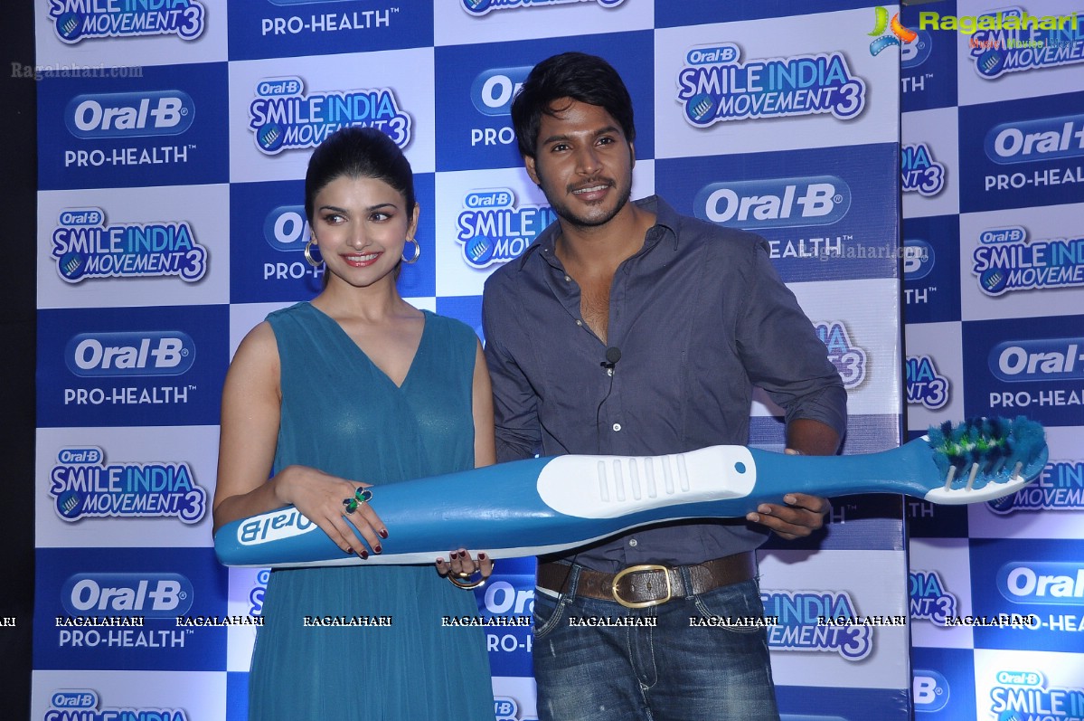 Smile Officers Prachi Desai and Sundeep Kishan at Oral-B Smile India Movement, Hyderabad